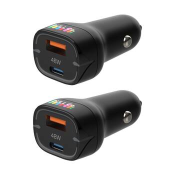 2PK Dull Co. Dual Port Car Phone Charger W/ Power Delivery & PPS 48W