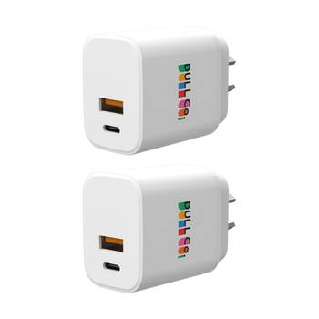 2PK Dull Co. Dual Port AU/NZ Wall Plug Charger W/ Power Delivery & PPS 35W