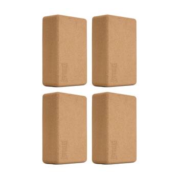 4PK Everlast Cork Yoga Block Non-Slip Lightweight Durable Fitness Equipment