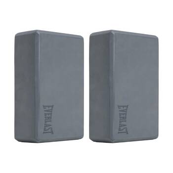 2PK Everlast Foam Yoga Block Lightweight Durable Fitness Equipment Grey