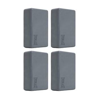 4PK Everlast Foam Yoga Block Lightweight Durable Fitness Equipment Grey