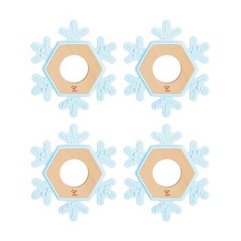 4PK Hape Snowy Teether Textured Surface Snowflake Baby Toy Light Blue