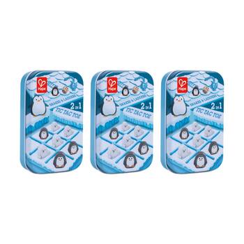 3PK Hape 2-in-1 Tic Tac Toe Snakes And Ladders Wooden Toy Game 3y+ Blue
