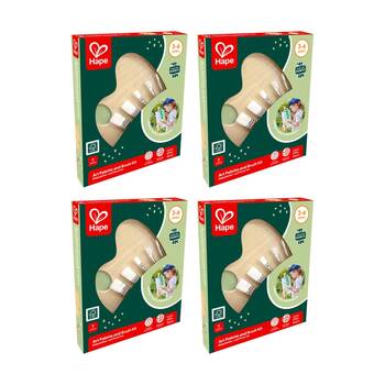 4PK Hape Art Palette And Brush Kit Wooden Craft Kids Set 3y+ Brown