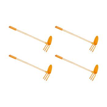 4PK Hape Double Headed Hoe Wooden Garden Tool Kids Toy 4y Orange