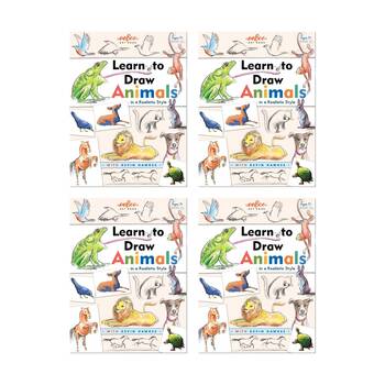 4PK eeBoo Learn To Draw Instructional Animals Art Book 7+ 21.5x28.5cm