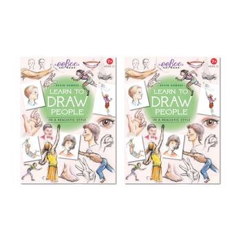 2PK eeBoo Learn To Draw People Instructional Art Activity Book 7y+ 21.5x28.5cm