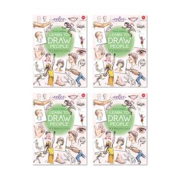 4PK eeBoo Learn To Draw People Instructional Art Activity Book 7y+ 21.5x28.5cm