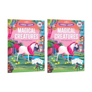 2PK eeBoo Learn to Draw Magical Creatures Instructional Drawing Book 5y+ 21x28cm
