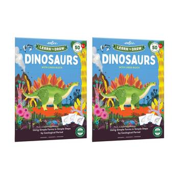 2PK eeBoo Learn to Draw Dinosaurs Instructional Drawing Book 5y+ 21.6x27.9cm