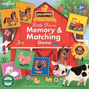eeBoo Kids 3y+ Memory & Matching Board Game Animal Theme Little Farm