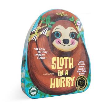 Eeboo Game Sloth In A Hurry Compact Improv Party Kids Activity 5y+