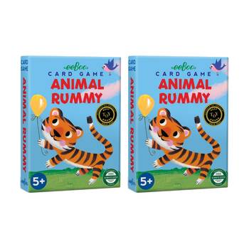 2PK eeBoo Kids 5y+ Playing Cards Animal Rummy Strategic Memory Game