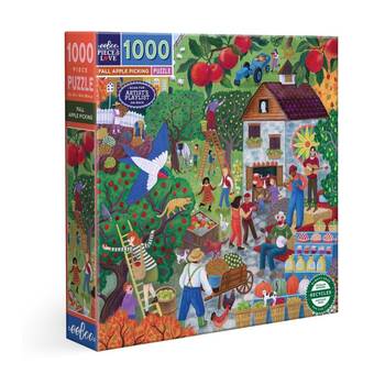 1000pc Eeboo Puzzle Fall Apple Pick Autumn Orchard Scene Set 58cm 12y+