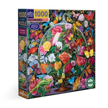 1000pc eeBoo Puzzle Butterfly Still Life Scene Floral Artwork Game