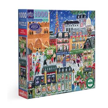 1000pc Eeboo Puzzle Paris Christmas Holiday Scene Kids Activity 58cm