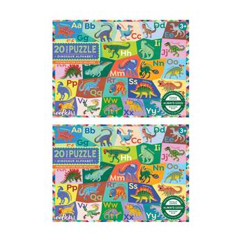 2x 20pc eeBoo Puzzle Dinosaur Alphabet Educational Kids Large Pieces Set 3y+