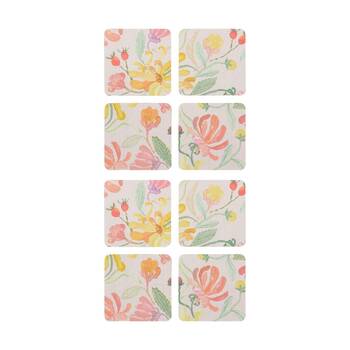 2x 4pc Ecology Midsummer Botanical Florals Rectangle Coasters 10cm
