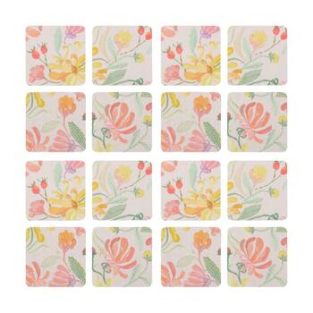 4x 4pc Ecology Midsummer Botanical Florals Rectangle Coasters 10cm