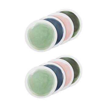 2x 4pc Ecology Watercolour Seaside Circle Dinner Placemat Earth Tones