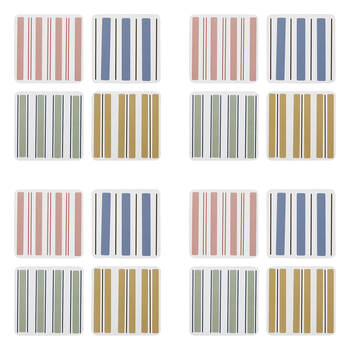 4x 4pc Ecology Classic Beach Harbour Striped Rectangle Coasters 10cm