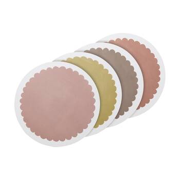 4pc Ecology Bloom Flower Shaped Circle Dinner Placemats W/ Cork Backing 33cm