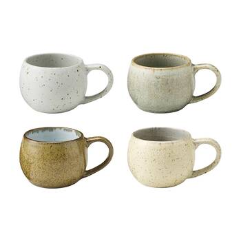 4pc Ecology Elm Kitchenware Espresso Cups Speckled Earth Tones 120ml