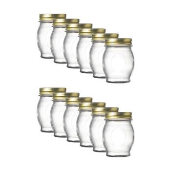 12PK Ecology Confiture Round Kitchen Pantry Jar With Screw-Top Metal Lid 390ml