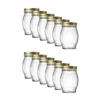 12PK Ecology Confiture Round Kitchen Pantry Jar With Screw-Top Metal Lid 780ml