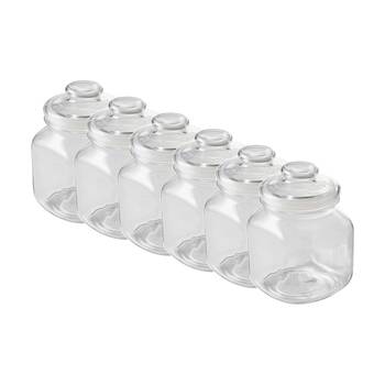 6PK Ecology Riserva Square Kitchen Pantry Jar With Airtight Lid 1.7L