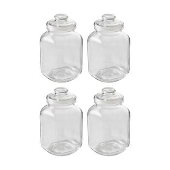 4PK Ecology Riserva Square Kitchen Pantry Jar With Airtight Lid 3.1L