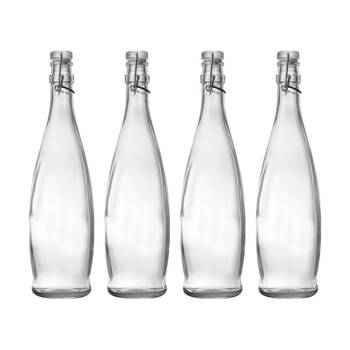 4PK Ecology Kitchen Essentials Glassware Water Bottle Glass 33x8cm 1L