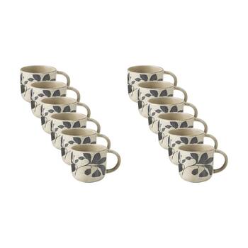 12PK Ecology Floral Silhouettes Cecile Coffee Mug Midnight Charcoal 380ml