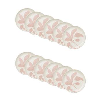 12PK Ecology Hand Drawn Floral Silhouettes Cecile Side Plate Pink 22cm