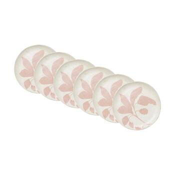 6PK Ecology Hand Drawn Floral Silhouettes Cecile Side Plate Pink 22cm