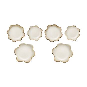 2x 3pc Ecology Floral Flower Silhouette Plates Set Cecile Stoneware