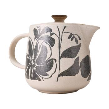 Ecology Midnight Charcoal Floral Silhouette Teapot Cecile 900ml