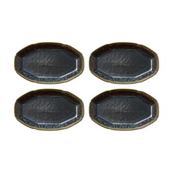 4PK Ecology Midnight Matte Glaze Gretta Oval Platter Serveware 26x15.5cm