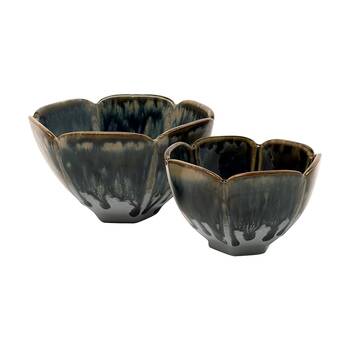 2pc Ecology Midnight Matte Glaze Gretta Dip Bowls Set Serveware