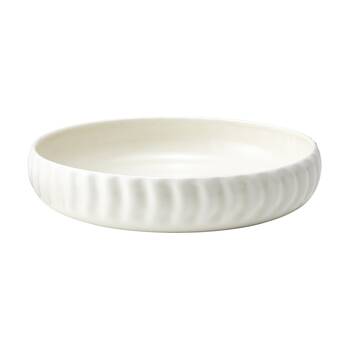 Ecology Ritual Rippled Porcelain Dinner Bowl Frost Off White 22cm