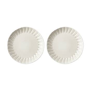 2PK Ecology Ritual Rippled Porcelain Dinner Plate Frost Off White 26.5cm