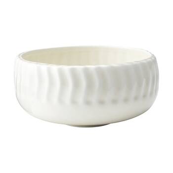 Ecology Ritual Rippled Porcelain Hug Bowl Frost Off White 16.5cm