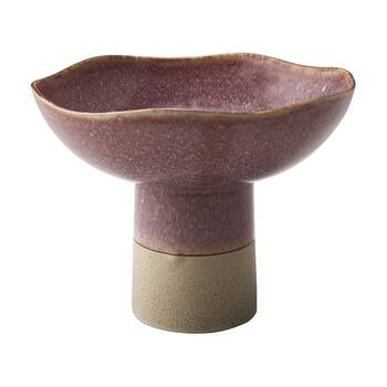 Ecology Rhodes Footed Wavy Bowl Burnt Sienna Red Stoneware 26x20.5cm