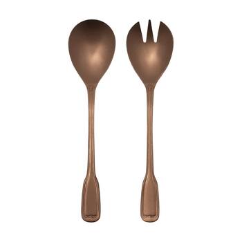2pc Ecology Anais Vintage Salad Servers Cutler Brushed Matte Copper