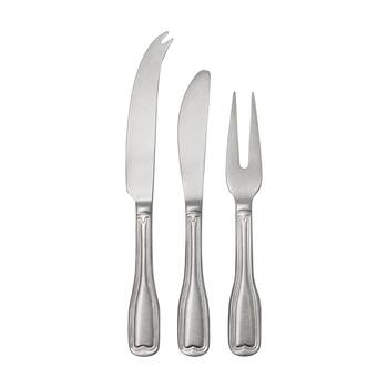 3pc Ecology Anais Vintage Cheese Knives/Spreader Set Brushed Matte Silver