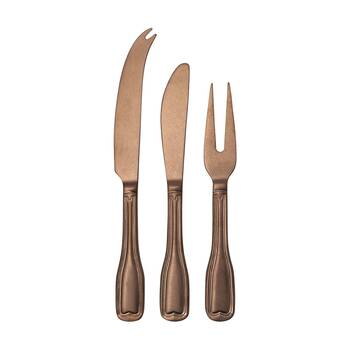 3pc Ecology Anais Vintage Cheese Knives/Spreader Set Brushed Matte Copper
