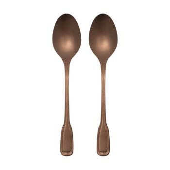 2pc Ecology Anais Vintage Serving Spoon Cutlery Set Brushed Matte Copper