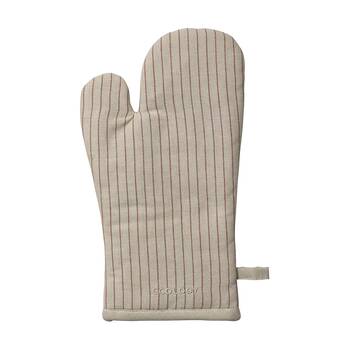 Ecology Tonka 100% Cotton Oven Glove/Mit Biege & Red Sienna Stripe 32x17cm