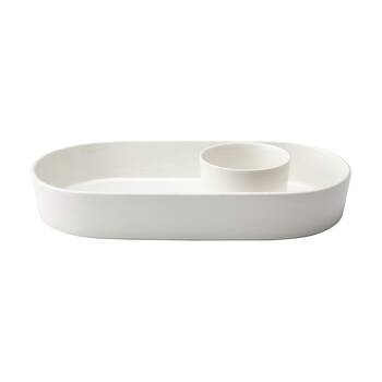 Ecology Origin Oval Chip & Dip Bowl Porcelain Serveware Creamy White