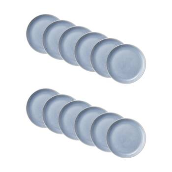 12PK Ecology Element Kitchen Side Plate Sky Light Blue Stoneware 20cm